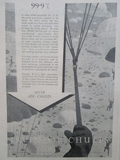 12/1945 PUB IRVIN AIR CHUTE IRVIN RAF PARACHUTE CANOPIES HARNESS ORIGINAL AD