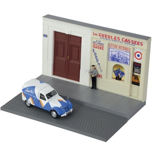 Diorama citroën 2cv - 1/43,