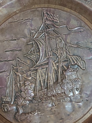 Assiette décorative cuivre