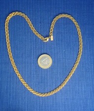 B26D Collier Plaqué Or Metal Dore Maille Fantaisie Palmier Serpent Lot Bijou 