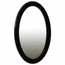 Miroir ovale laqué noir style