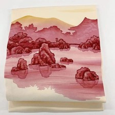 5613# Ceinture Japonaise Vintage Nagoya Obi Kimono Tissu Soie Traditionnel