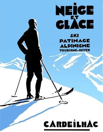 Affiche poster ski pyrénées - affiche,