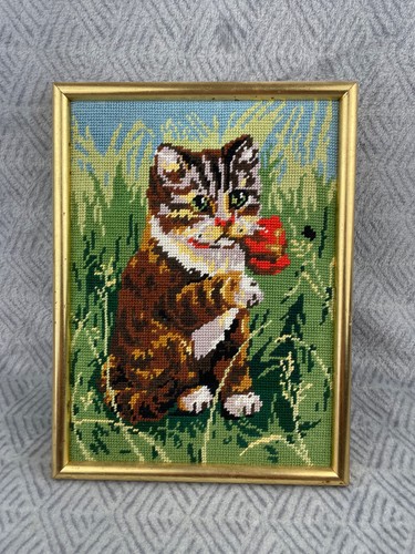 Tableau canevas ancien chaton - canevas,