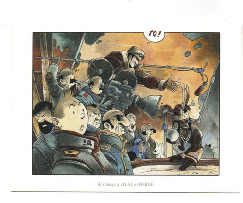 Carte postale tintin hommage - carte, tintin.