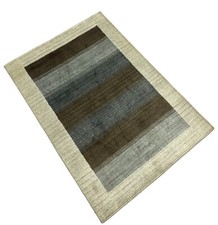 Tapis 100% Laine Gris Brun Gabbeh Lori Tissé À La Main 124x175 Cm DP Fil S103