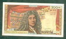 RARE BILLET DE 500NF MOLIÈRE