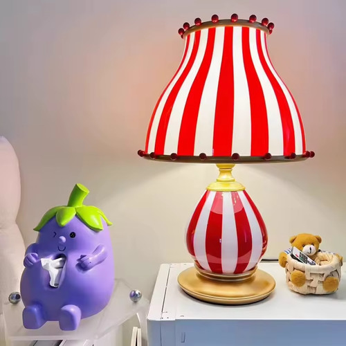 Retro stained glass table lamp - table,