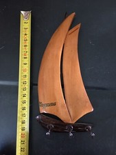 Rare Porte Cle Clef mural COGNAC bois Vintage Superbe Bateau  Charente