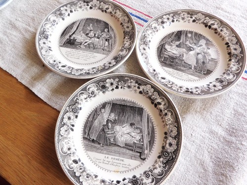 Assiettes anciennes creil - assiettes,