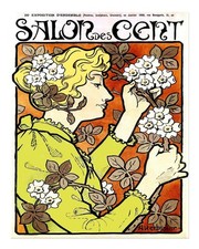 Art Mural Fleurs Art Nouveau