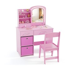 Ensemble Coiffeuse pour Enfants avec Miroir Lumineux Table de Maquillage Prince