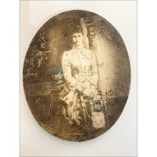 KLEINMANN Alain - Huile sur toile originale "Portrait de femme" 27x21cm