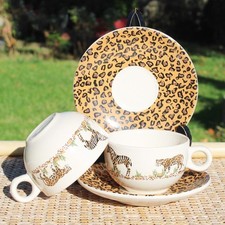 Duo de tasses + soucoupes Geneviève Lethu collection Au bord du Lac / Tanganyika