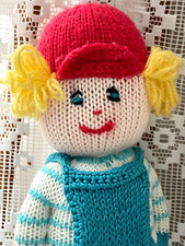 Superbe Poupée pièce unique Tricot fait main H=23,5cm Excellent état