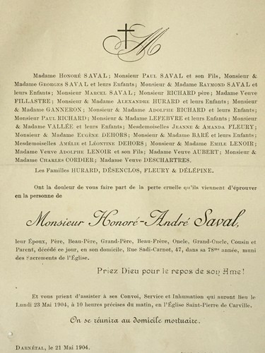 Honore saval fillastre - saval, hurard