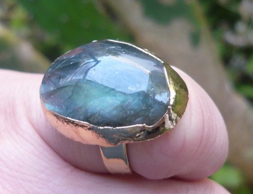 Bague ajustable labradorite - labradorite, en