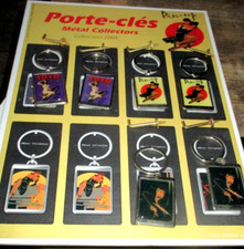 Berthet & Pin up-Ancien présentoir, PLV,  33cm + 6 porte clé Pin up-