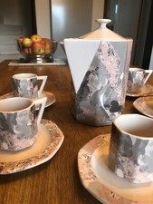 Cafetière et 6 tasses Art Deco Longchamp
