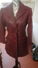 Veste 3/4 manteau  "classe"femme  cuir " Redskins" T 38 40 M état comme neuf