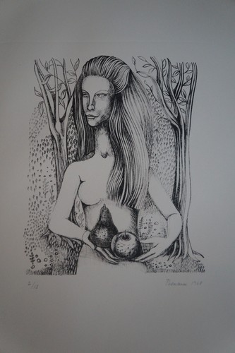 Lithographie femme aux - lithographie,