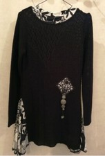 Robe pull tunique noire acrylique T38 (1906050)