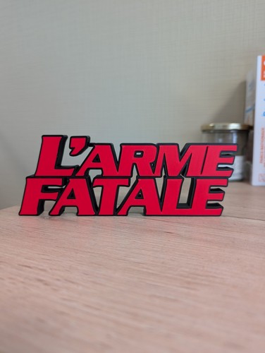 Plaque logo arme fatale - l'arme, 3d