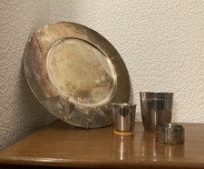 Suite de 4 objets Christofle Métal argenté Gallia Luc Lanel Art-déco