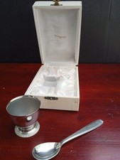 coffret  LETANG REMY BAPTEME CADEAU BEBE de naissance inox  cuillère+ coquetier