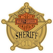 Sheriff Harley Davidson doré étoile autocollant sticker logo38