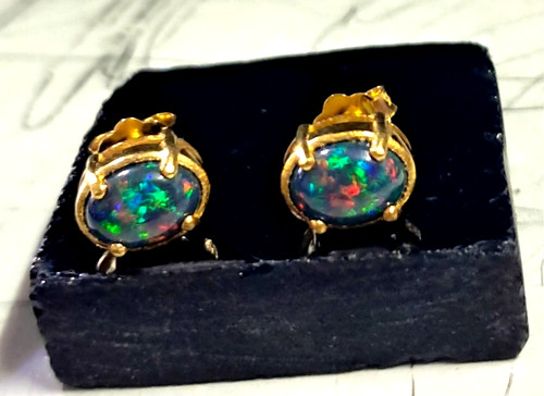 Boucles oreilles clous opale - d'oreilles,