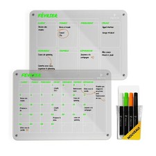 BRAND 2X Calendrier Magnetique Frigo Transparent Mensuel+Hebdomadaire A330X40...