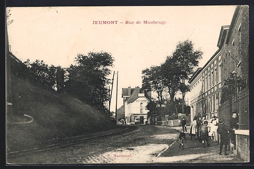 Cpa jeumont rue - jeumont,, de