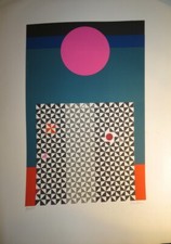 Raymond GRANDJEAN (1929-2006) GRANDE LITHO COMPOSITION GEOMETRIQUE POP ART LYON