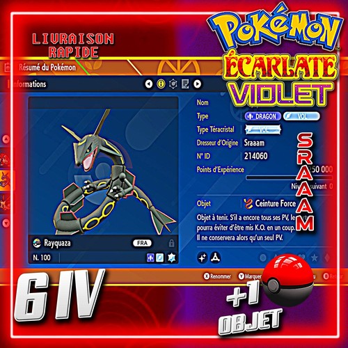 Rayquaza shiny 6iv - 6iv, lv100