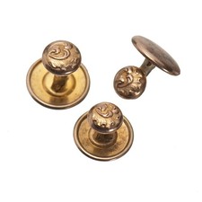 3 Boutons de Col en Vermeil