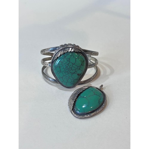 Vintage navajo sterling green - sterling,