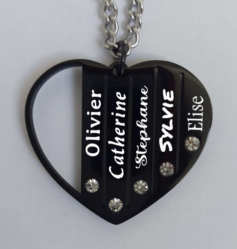 Pendentif cœur prénoms - pendentif,