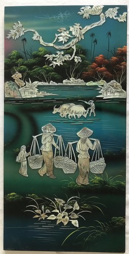 Tableau ancien panneau bois - tableau,