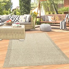 Tapis d'intérieur et d'extérieur Tapis de terrasse léger et durable uni en beige