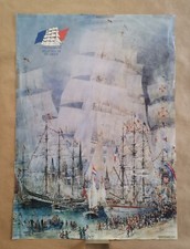 François Herr Les Voiles De La Liberté Rouen 1989 Maritime Affiche Poster 