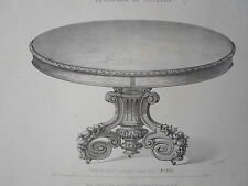 Table salle à manger vieux bois GRAVURE le MAGASIN de MEUBLES V. QUETIN XIXéme