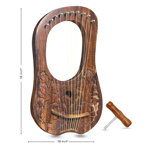 String lyre harp - harp, wood