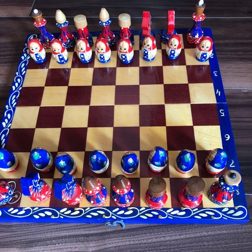 Jeu échecs russe bois - jeu, d'échecs
