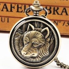 Montre Gousset Loup Chien-Loup