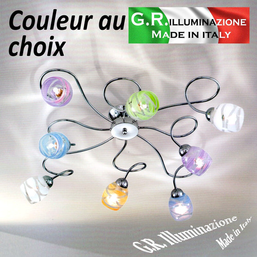 Plafonnier moderne chromé - , 8