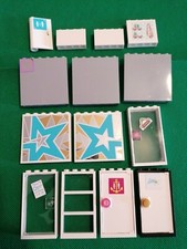 LEGO lot x14 Brique  vitre transparent fenêtre porte avion friends maison police