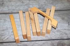 Poignée de tiroir en bois lot de 8 , vintage ,bois clair , meuble , décoration