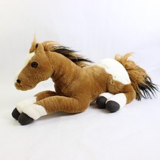 Peluche Cheval Brun Coco Appaloosa Taches Blanches Animal En Peluche Allongé