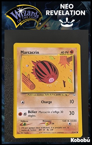 Carte pokémon marcacrin 64 - carte,